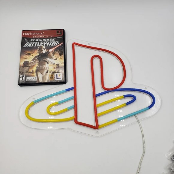 Playstation Logo Custom Made LED Neon Style Sign w/ Acrylic Backing 16" X 12" - Picture 5 of 9